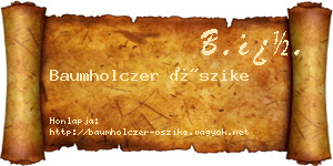 Baumholczer Őszike névjegykártya
